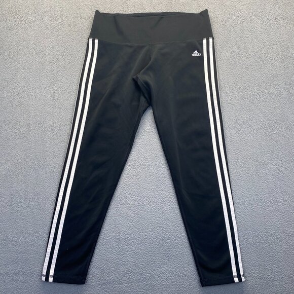 Adidas Climalite Leggings Stretch Full Length Teens Large Black,Athletic - Picture 1 of 10